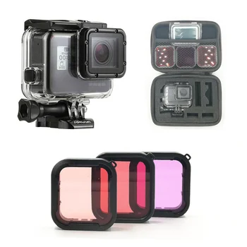 pre GoPro Hero5 6 7 vodotesné puzdro, 3-farebný filter,3-farebný filter + vodotesné puzdro, 3-farebný filter + taška + vodotesné puzdro