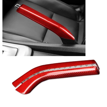Pre STARÝ Chevrolet Camaro Obdobie 2010-2015 2-Dverové Auto Rukoväť ručnej Brzdy Kryt Výbava Červená/Čierna Carbon Fiber ručnej brzdy Handknob Shell Pásy