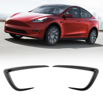 Pre Tesla Model Y 2021 Predné Hmlové Svietidlo Obočie Vietor Nôž Dekorácie Rám Ochranný Kryt Pásky