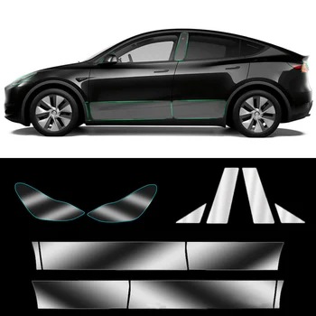 Pre Tesla Model3/Y 2017-2023 Predné Dvere, Zadné Dvere Rozšírená Ochranný Film Neviditeľné Auto Oblečenie PPF na Čítanie Filmový Súbor Dekorácie