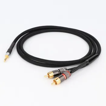 Preffair HIFI 3,5 mm na 2 RCA Stereo Audio Kábel 6N OFC RCA Audio kábel 3,5 t Y Splitter pre Zosilňovač Zmiešavač