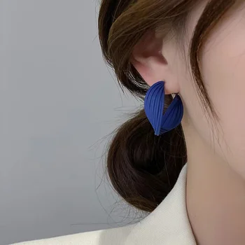 Prehnané osobnosti Klein Modrá veľký kruh Jeseň a v zime kórejský nika jedinečný dizajn zmysel ucho náušnice
