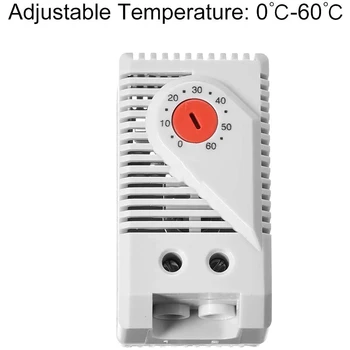 Profesionálne 0-60 ℃ Nastaviteľný Termostat KTO011 Spínača Skrine Regulátora Mechanický Temp Controling Nástroja