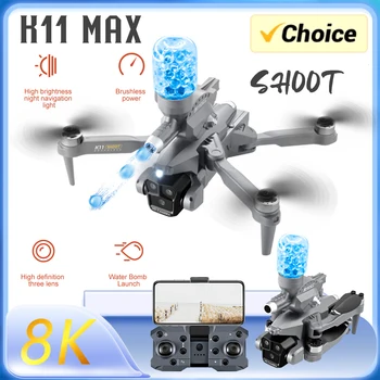 Profesionálne Letecké Fotografovanie Lietadiel Tri Kamery Prekážkou Vyhýbanie sa Skladacia Quadcopter K11 Max 8K Drone S Vodou Bomby