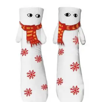 Pár Ponožky so zabudovanými Magnetmi Rozmarný Magnetické Vianočné Pár Ponožky Zábava Novosť Darček s Oko-lov na Vianoce