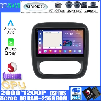 Qualcomm Android13 Na Renault Traffic 3 2014 - 2021, autorádio Stereo Multimediálny Prehrávač Navigácie GPS Carplay 5GWIFI BT 4G DSP