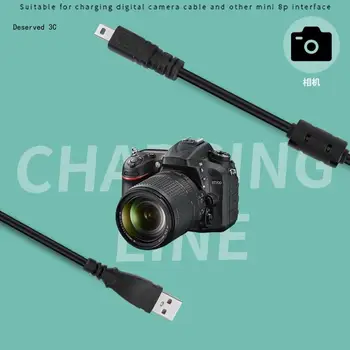 R9CB 8Pin Video Synchronizácia Prenos Káble Digtal Fotoaparátu Nabíjanie Kábel 1/1.5 M Napájací Kábel