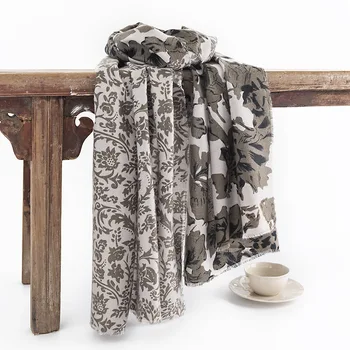 Rastlín a kvetov napodobňované cashmere šatku dámske zimné dochádzajú za studena krku golier, štýlové a elegantné teplý šál