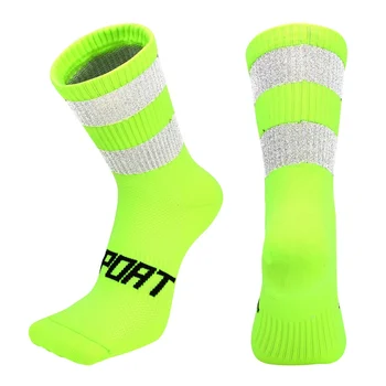 Reflexné Bezpečnostné Jazdecké Ponožky Nylon Pohodlné Nosenie-odolný Pri Nočnej Jazde Beží Športové Ponožky