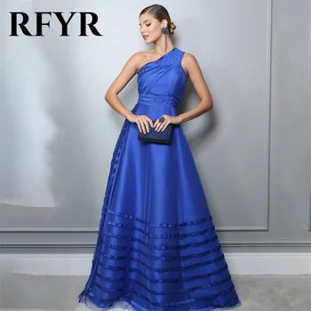 RFYR Jedného Pleca Elegantné Ženy Večerné Šaty Šaty Kráľovskej Modrej plesové Šaty Riadok Škvrna Noc Šaty Šaty Plus Veľkosť šaty de soirée