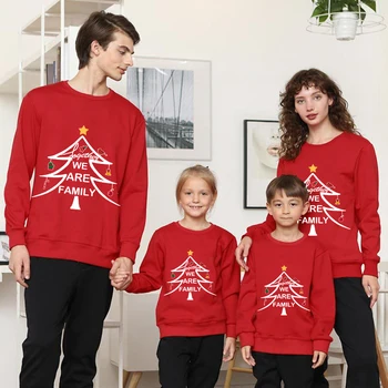 Rodina Zodpovedajúce Vianočné Topy Exkluzívny Dizajn Svetelnej Rodiny Vianočné Mikina