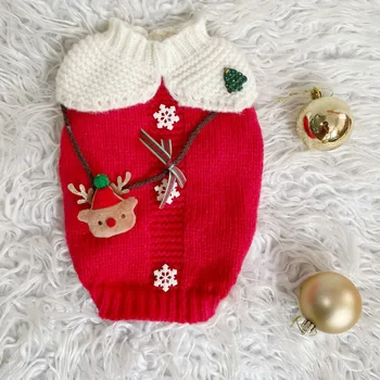 Roztomilý Tkané Pet Sweater Vianočný Kríž Rozkročit Taška Šteňa Kitty Nesie Jeseň a v Zime Teplý Teddy Sveter Šteňa Oblečenie