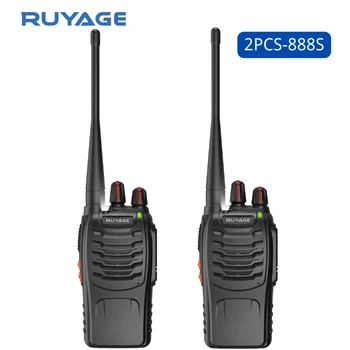 Ruyage 888s 2ks Walkie Talkie UHF 400-470MHz Dlhý Rad obojsmerné Vysielačky 16 Kanálov Ploche Nabíjanie Pomocou Headsetu