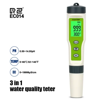 RZ PH/ES Meter Monitor Akvárium Digitálny Profesionálny Tester Kvality Vody Pre Bazén Pitnej Vody, Kyslosť PH/ES Meter
