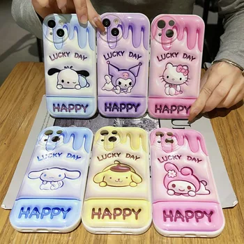 Sanrio Hello Kitty Kuromi Moje Melódie Cinnamoroll Telefón puzdro Pre iPhone 14 13 12 11 Pro Max Xr Xs 7 8 14 Plus Prípade Roztomilé Mäkké Pokrytie