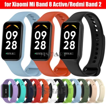 Silikónové Popruh pre Redmi Band 2 Watchband pre Xiao Mi Kapela 8 Aktívne Náramok Náramok Sport Popruhy