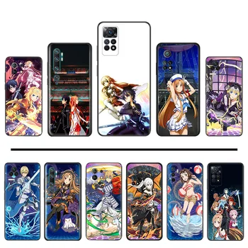Silikónové Čierne Telefón Prípadoch pre Redmi Note11 Pro 10C, 10A 9A 9C 9i 9T Poznámka 9s 10 Lite 10s 11s 11 Anime Sword Art Online Mi 9 Kryt