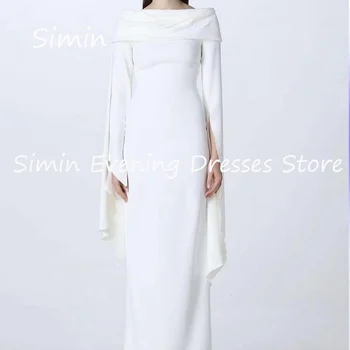 Simin Satin Morská víla Off-the-ramenný Prehrabať Formálne Luxusné Prom Šaty, na Poschodí-dĺžka Večer Elegantné Party šaty pre ženy 2023