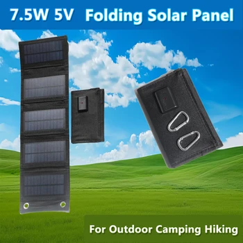 Skladacie Solárna Nabíjačka USB Port 5V Nepremokavé Solárny Panel Prenosný Solárny Panel Taška Mobilné energetické pre Outdoorové potreby na Kempovanie Turistika