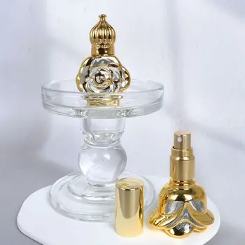 Sklo Prejdite na Fľašu 15ml Mini Esenciálny Olej Nádoba Prenosného Miešanie Parfum Fľašu Zlato Prázdne Roll-On Fľaše 15ml