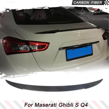 Skutočné Uhlíkových Vlákien Auto Zadné Boot Spojler Racing Krídlo Pery pre Maserati Ghibli S Q4 Sedan 4 Dvere 2014 - 2020