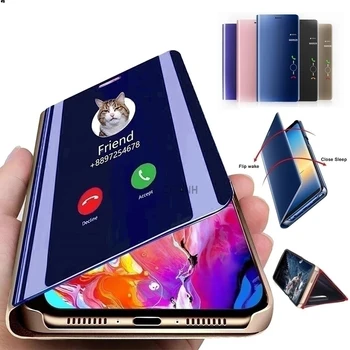 Smart Mirror Flip puzdro Pre Samsung Galaxy S20 Ultra S21 FE S22 Plus A72 A52 A71 A51 5G A02S A42 A32 A22 A12 A13 Telefón Späť