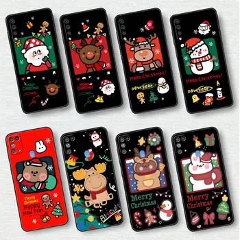 Snehuliak, Vianočný Roztomilý Obal Pre Samsung Galaxy A50 A70 A10 A30 A40 A20e M13 M52 A20s A10s A10e A90 A60 Jemný Čierny Kryt Telefónu