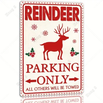 Sob Parkovanie Len Tin Prihlásiť Vtipné Vianočné Kovové Značky Retro Santa Prihlásiť Wall Art Decor pre Domáce Cafe Shop opasok 8x12 Palec