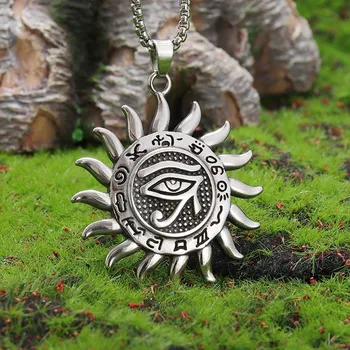 Staroveký Egypt Eye of Horus Boh Slnka Rune Totem Náhrdelník Prívesok pre Mužov Retro Faraóna Patróna Amulet Šperky