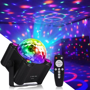 Strobe Light Aktivované Zvukom Fáze s Diaľkovým ovládaním Disco Ball Svietidlá pre Domácnosti Izba Strán Deti Narodeniny, Svadba, Vianoce