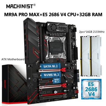 STROJNÍK MR9A PRO MAX X99 Doska Set Kit Xeon E5 2686 V4 LGA CPU 2011-3 Procesor 32 G=16 G*2 DDR4 ECC RAM Pamäť M. 2 NVME