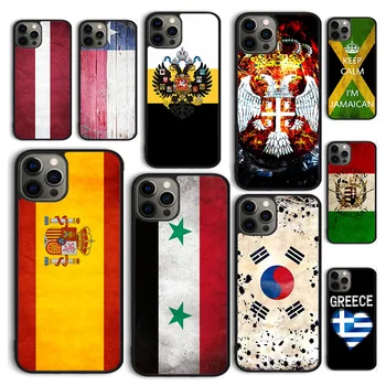 Sýria Maďarsko Lotyšsko Rusko Južná Kórea vlajka Telefón puzdro pre iPhone 15 12 X mini XS XR 11 13 14 Pro Max SE 2020 6 7 8 Plus