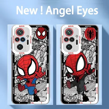 Taška Funda Telefón puzdro pre Xiao Mi 11 Lite Poco X3 NFC X4 X5 M3 Pro 11T Pro Jasné, Silikónové Karikatúra Roztomilý Marvel Spider Man Kryt