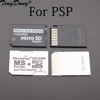 TingDong Jedného Sk Dual Slot Kaartlezer Nieuwe Micro Sd Sdhc Tf Naar Ms Memory Stick Pro Duo Reader Voor psp Karty Adaptéra