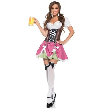 Tradičné Pivo Wench Kroji Dirndl nemecký Bavorského Piva Oktoberfest Girl Šaty, Kostým Na Karneval Purim deň