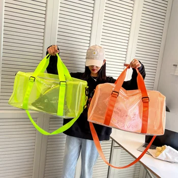 Transparentné Fitness Bag Veľkú Kapacitu, Príručnú Tašku Ľahké Nepremokavé Prenosný Multifunkčný pre Kempovanie