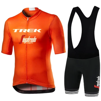 TREK Cyklistické Oblečenie Muž pánske Oblečenie Nastaviť Mtb Lete 2024 Oblečenie Rukáv Jersey Pro Team Cyklistické Nohavice s Náprsenkou Šortky Kompletné Športové
