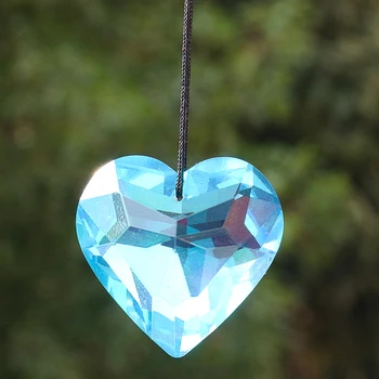 Tvárou Prism Jazero Modrá Láska Srdce Krištáľové Šperky, Prívesok Opony Luster Visieť Rainbow Slnko Chytá Svadobné Visí Dekor