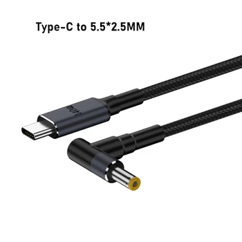 Typ C Muž Vstup do DC5.5 mm x 2.5 mm, 5,5 mm x 2.1 mm Mužskej Energie Nabíjací Kábel pre Notebook Notebook 28V 5A 140W