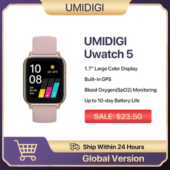 UMIDIGI Uwatch 5 Bluetooth Smart Hodinky GPS 5ATM Nepremokavé SmartWatch Fitness Srdcovej frekvencie Kyslíka v Krvi, Monitor pre Android iOS