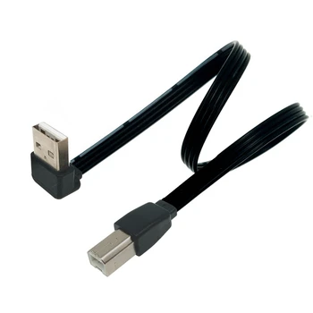 USB 2.0 Až Uhol 90 Stupňov Samec na USB2.0 Typ B Samec Super plochý flexibilné Rozšírenie usb2.0 B Samec Kábel Adaptéra 0.1-1 m