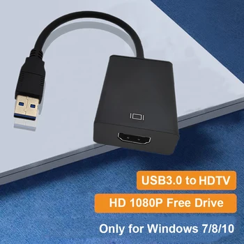 USB 3.0 na Kompatibilný s HDMI Prevodník 1080P Multi Displej Grafický Adaptér HDTV Externú grafickú Kartu Na Ploche Notebook PC