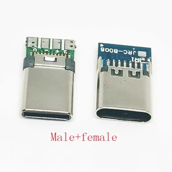 USB 3.1 typ c mužské/Ženské Konektory Jack Chvost 24pin Male usb Pripojte Elektrické Svorky zváranie DIY dátový kábel Podporu PCB Dosky