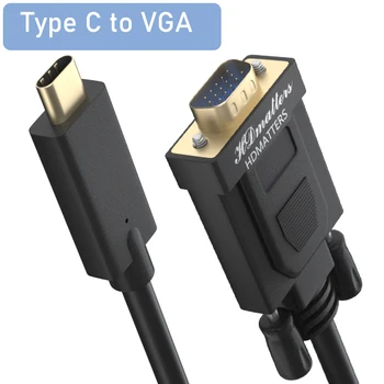 USB C na VGA adaptér, USB 3.1 Typ C pre VGA kábel pre Apple Macbook Pro Air Mini Dell XPS 15 13 Mini PC Thunderbolt 3 C na VGA