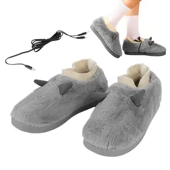 USB Nohy Otepľovanie Papuče Elektrické Plyšové Vyhrievané Topánky Pad Plnenie Poklad Vykurovanie v Zime Nohy Teplejšie pre Mužov a Ženy