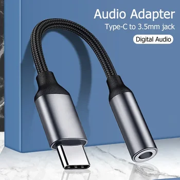 USB Typ-C Na 3,5 mm Jack Audio Adaptér Kábel Pre Slúchadlá Adaptér Vysiela Zvuk Dual Head 2-v-1 mobilné Telefónne Spojenie