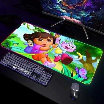 Veľký Stôl, Mat Dora Explorer Setup Herné Príslušenstvo Zadné Svetlo PC Gamer Kabinetu Anime Podložka pod Myš 900x400 Deskmat Mousepad