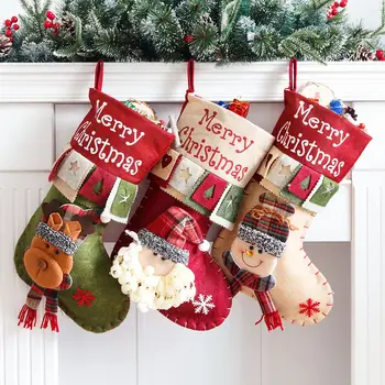 Vianočné Ponožky Deti Dar Santa Claus Veľké Šperky Mš Dekorácie Vianočné Darčekové Tašky