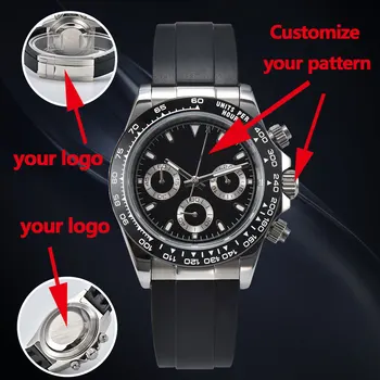 VK63 hodinky môžu byť prispôsobené pre luxusné pánske športové hodinky. VK63 pohyb gumy popruh top-level načasovanie kód hodiniek