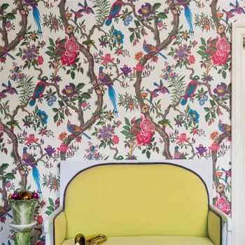 Vlastné Amerického vidieka klasická kvet, vták, obývacia izba, TV joj, stenu, tapety na steny v obývacej izbe papier domáce dekorácie